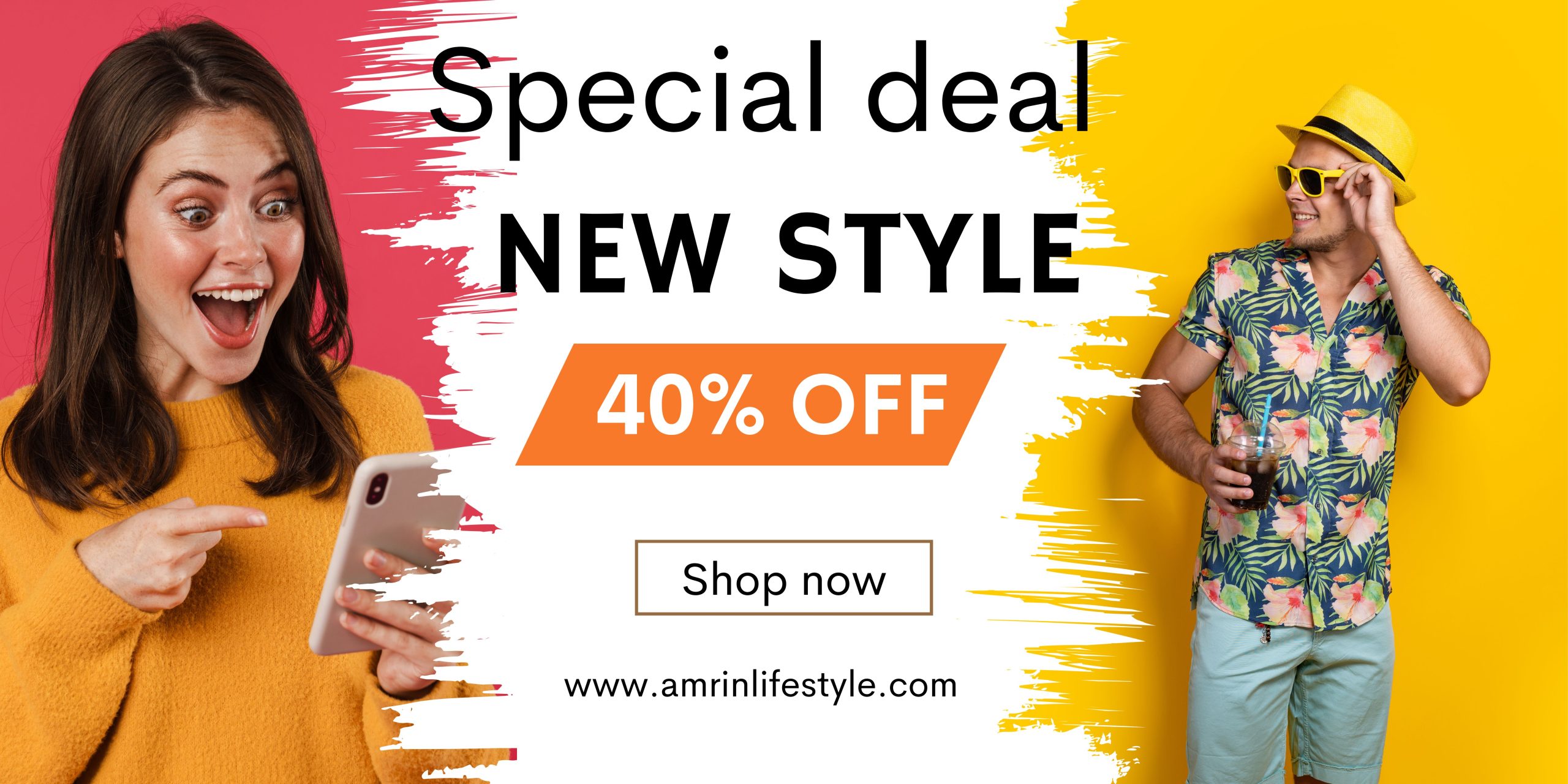 Blue Yellow Modern Fashion Sale Promo Banner (2)